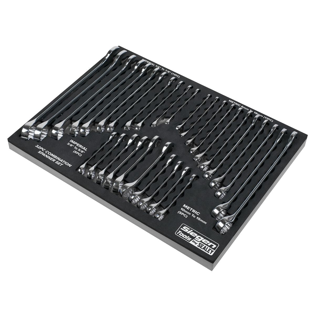 Sealey Siegen Metric/Imperial Combination Spanner Set 32pc - Image 3