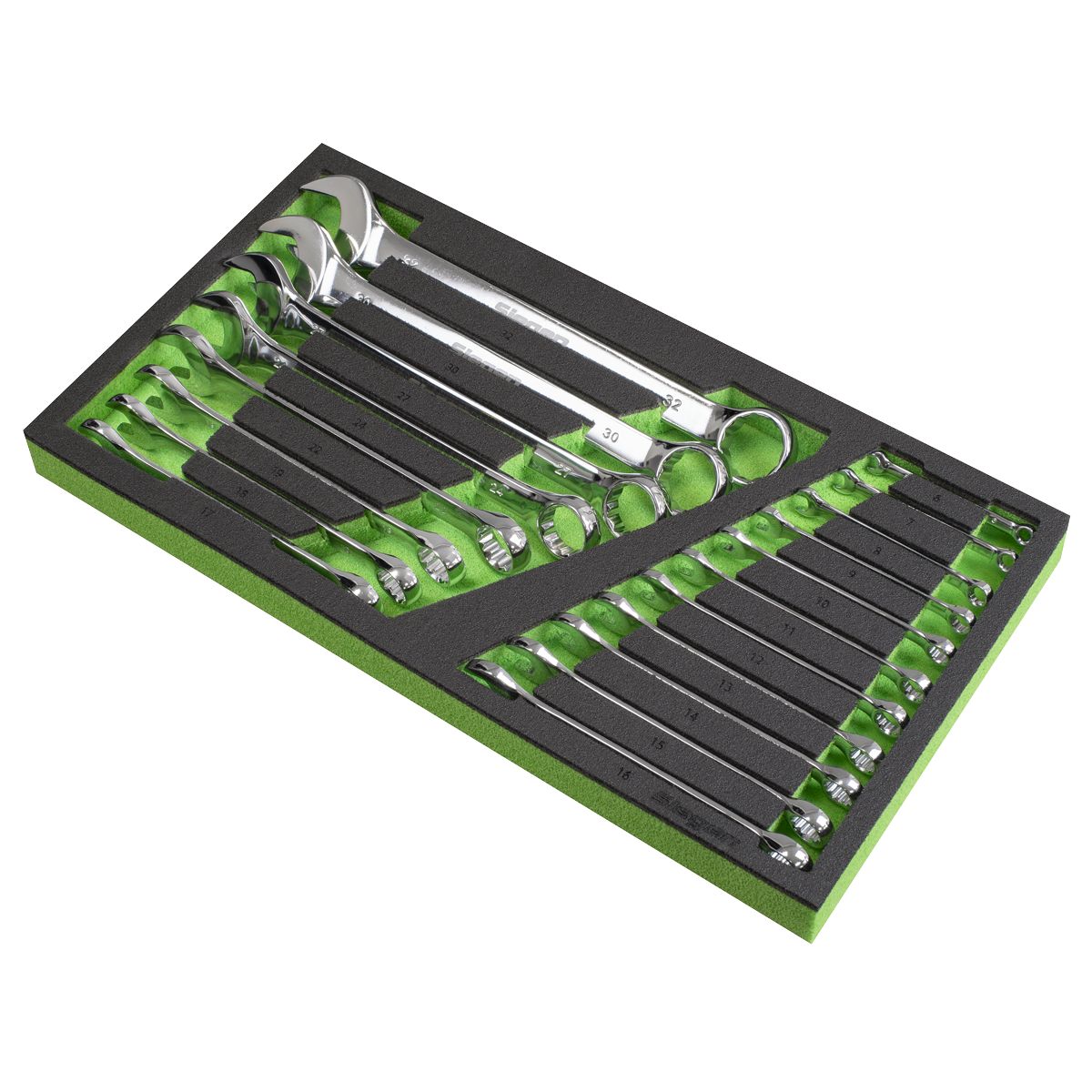Sealey Siegen Combination Spanner Set with Tool Tray 19pc - Image 3