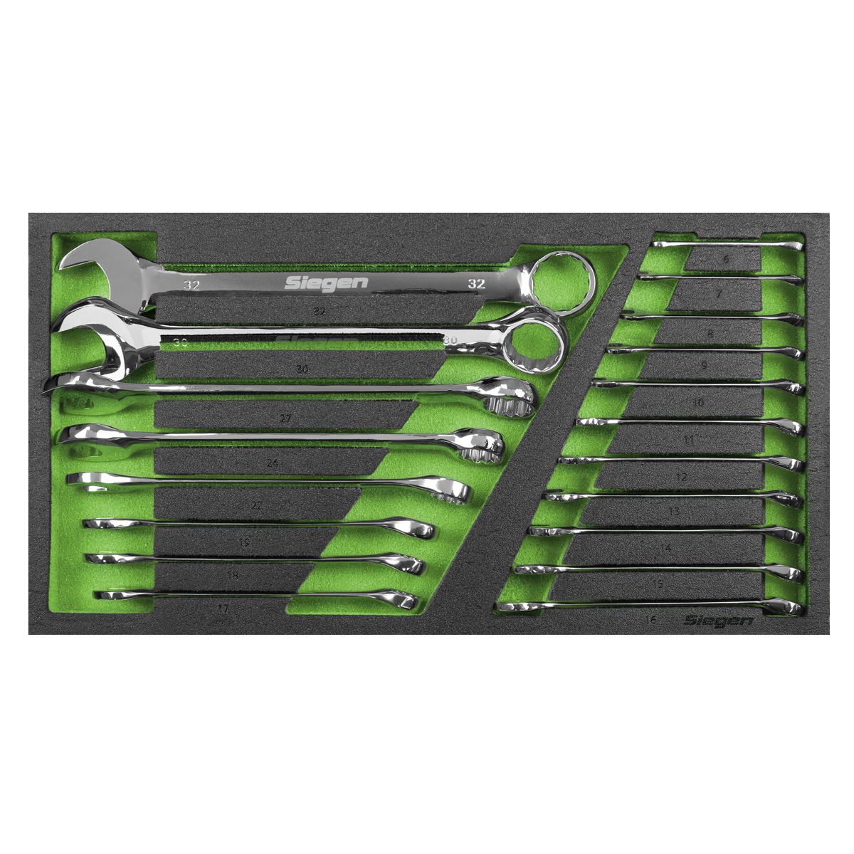 Sealey Siegen Combination Spanner Set with Tool Tray 19pc - Image 4