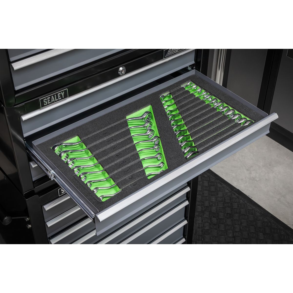 Sealey Siegen Combination & Deep Offset Spanner Set with Tool Tray 20pc - Image 6