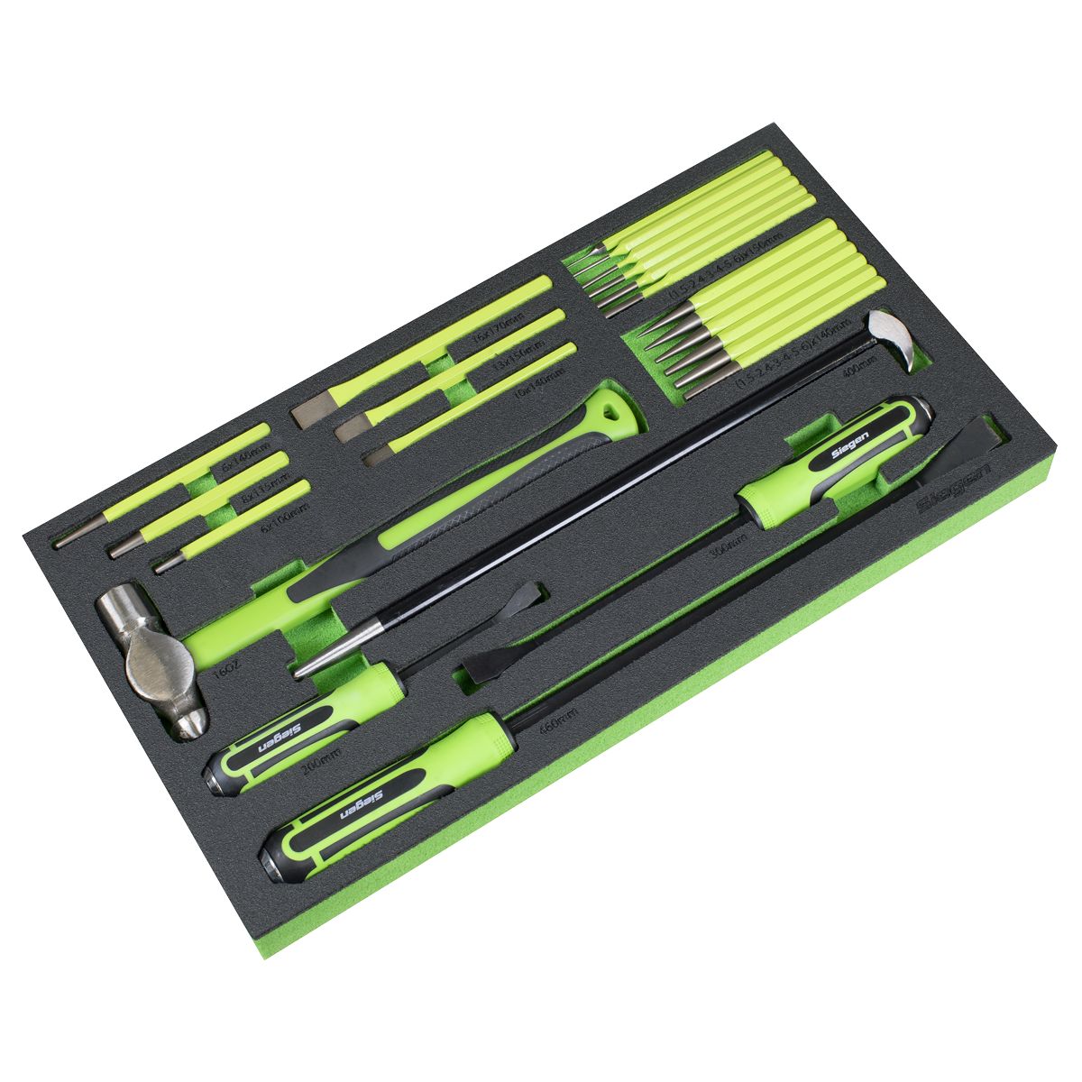 Sealey Siegen Pry Bar, Hammer & Punch Set with Tool Tray 23pc - Image 1