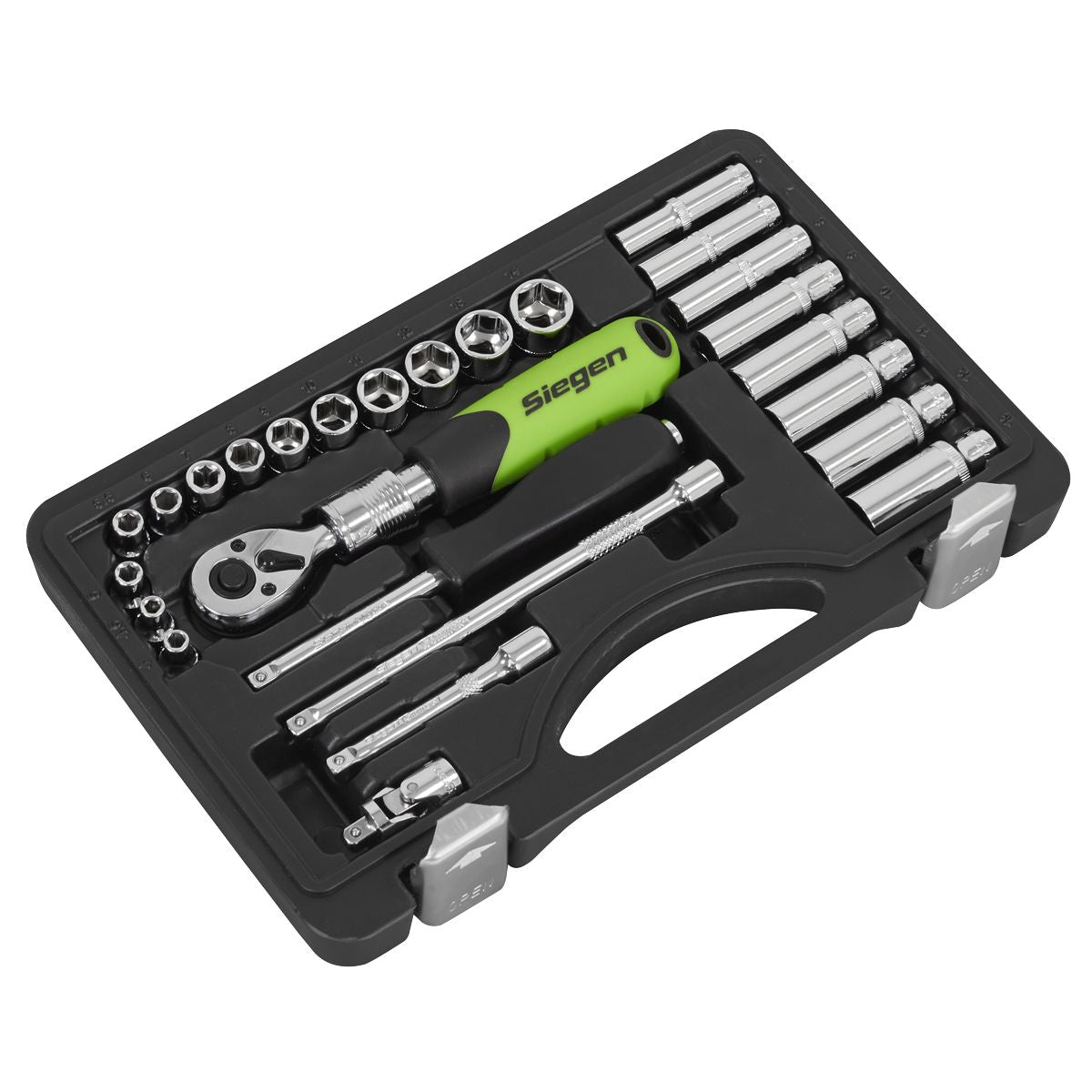 Sealey Socket Set Extending Ratchet 1/4"Sq Drive 26pc - Image 9