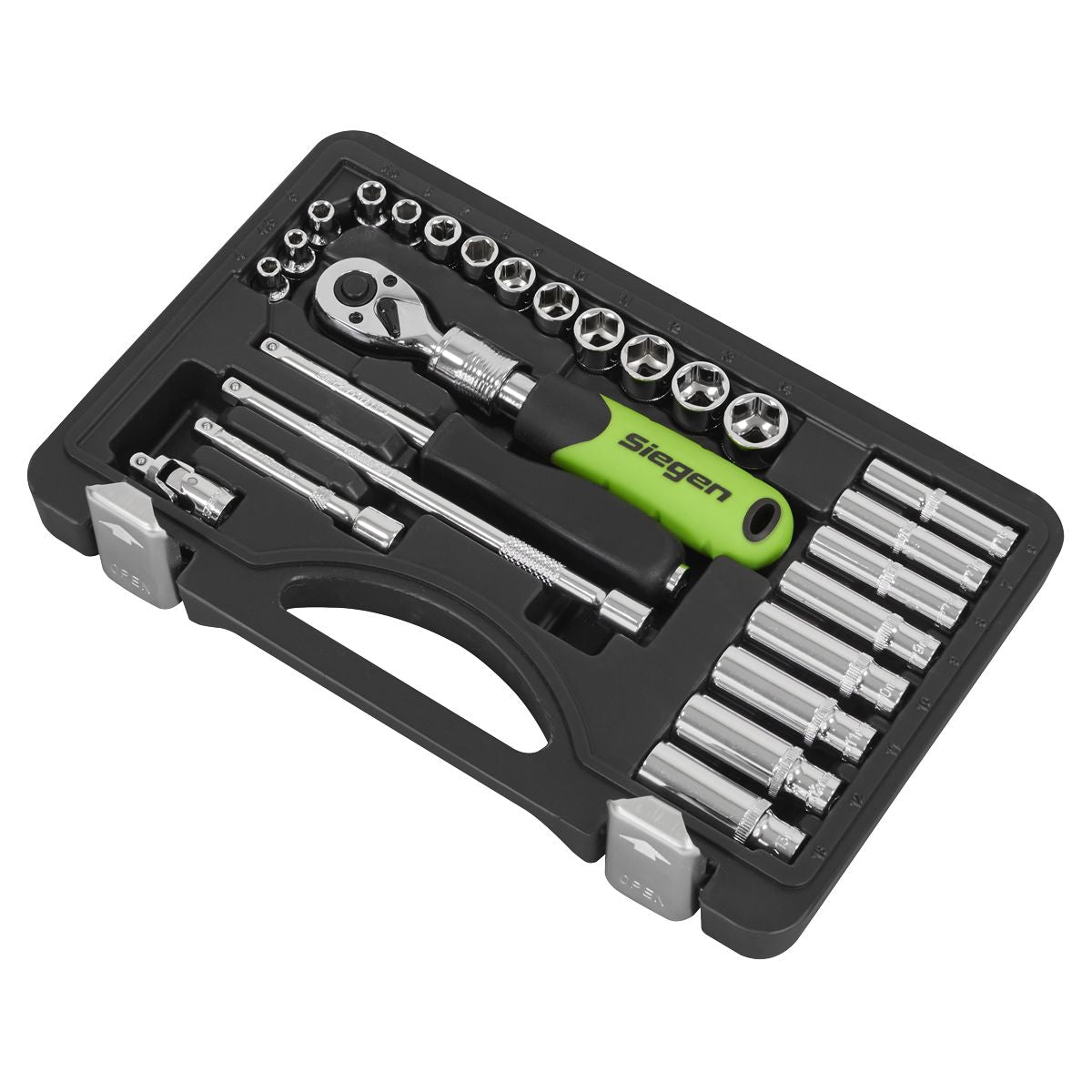 Sealey Socket Set Extending Ratchet 1/4"Sq Drive 26pc - Image 10