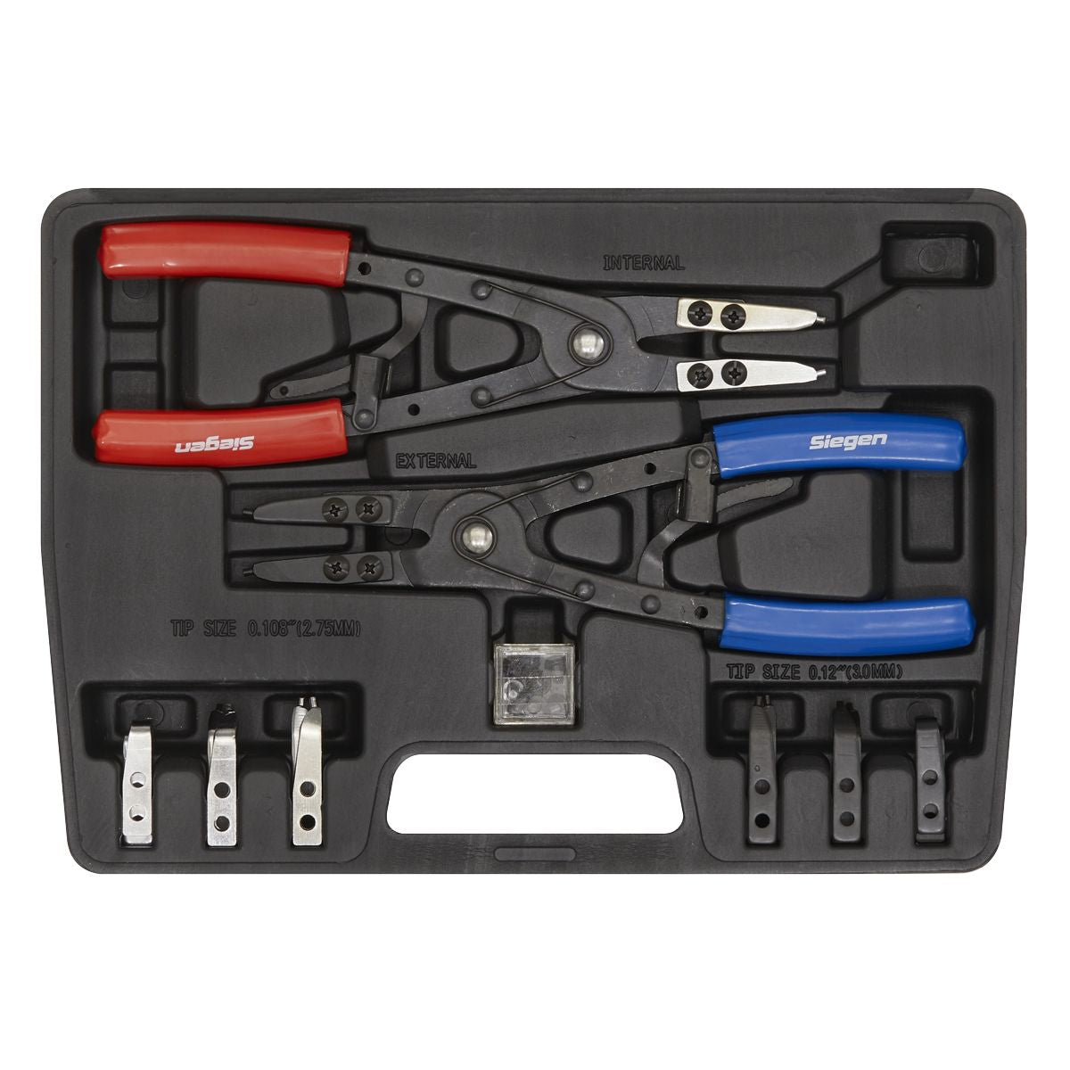 Sealey Siegen Internal/External Circlip Pliers Set 265mm - Image 4