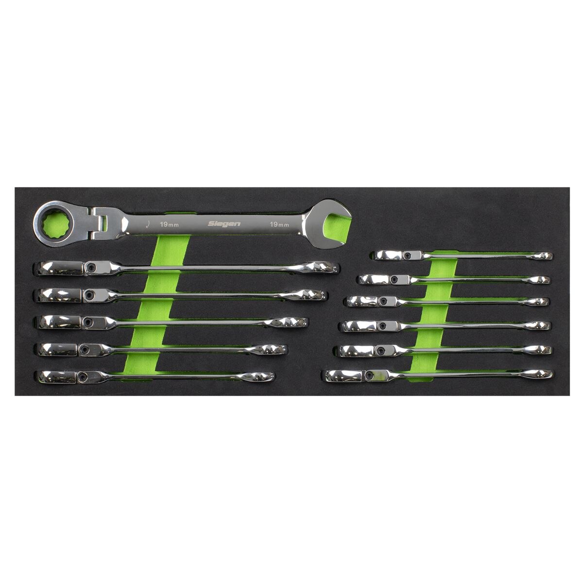 Sealey Siegen Flexible Head Ratchet Combination Spanner Set 12pc - Image 4