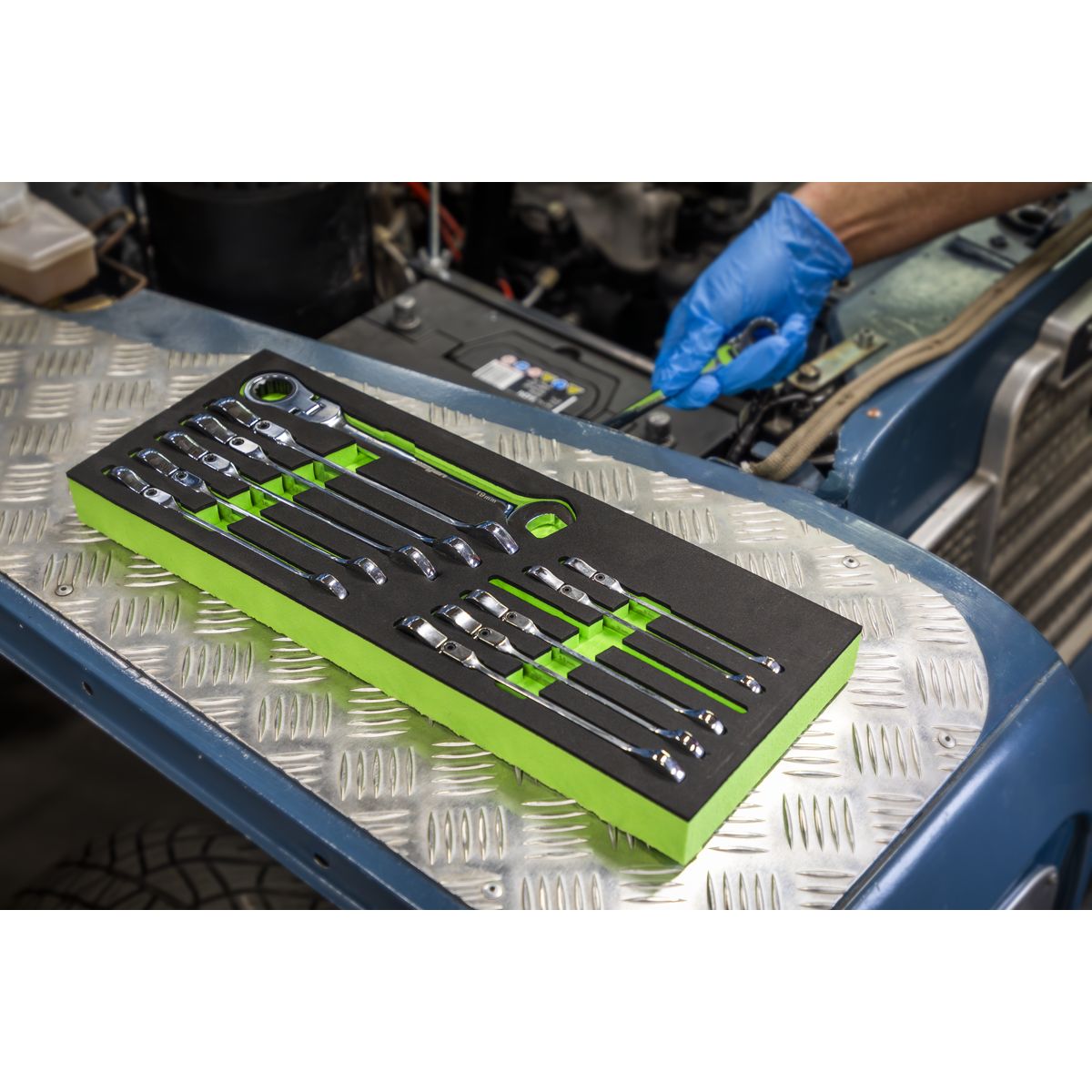 Sealey Siegen Flexible Head Ratchet Combination Spanner Set 12pc - Image 5