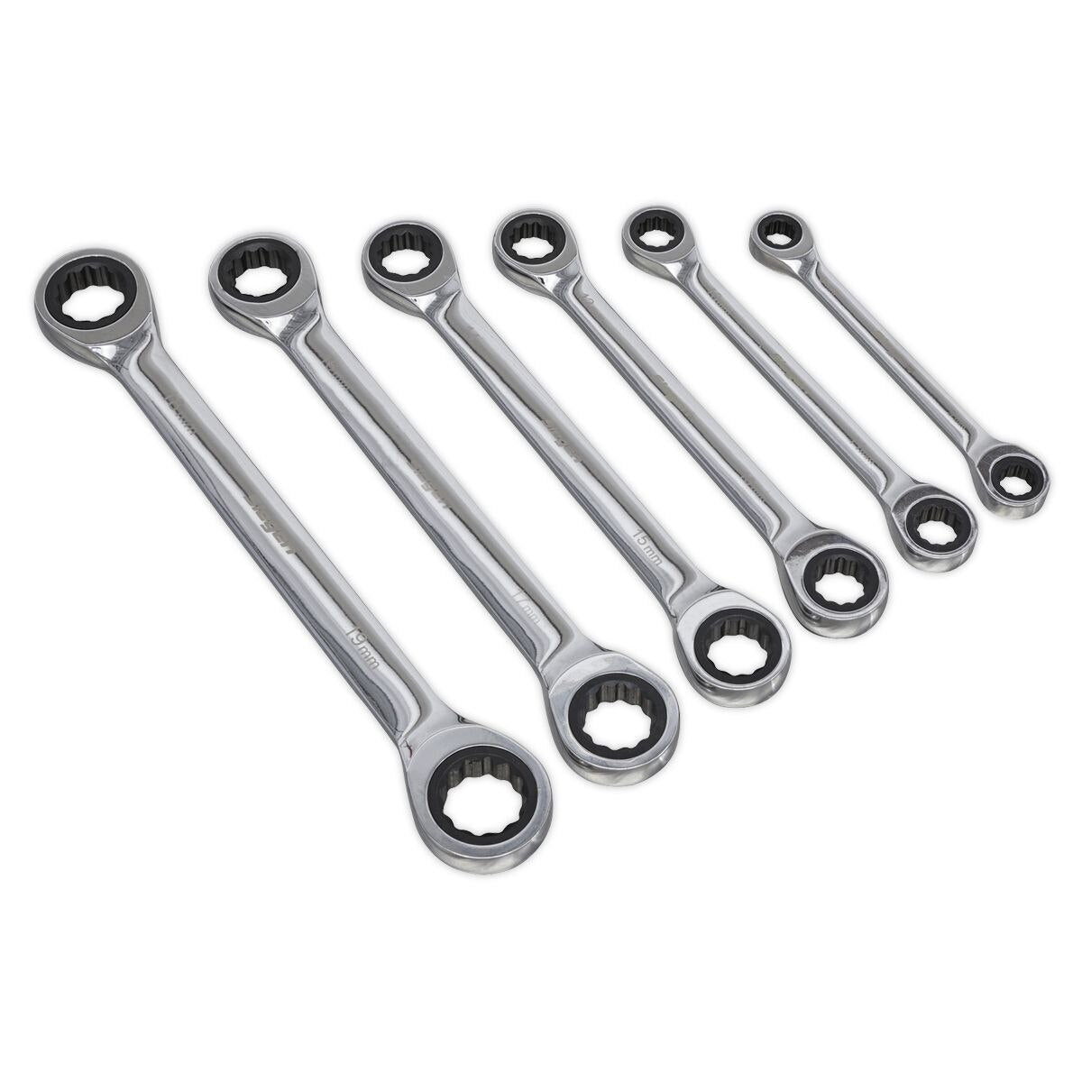 Sealey Siegen Double End Ratchet Ring Spanner Set 6pc - Image 1