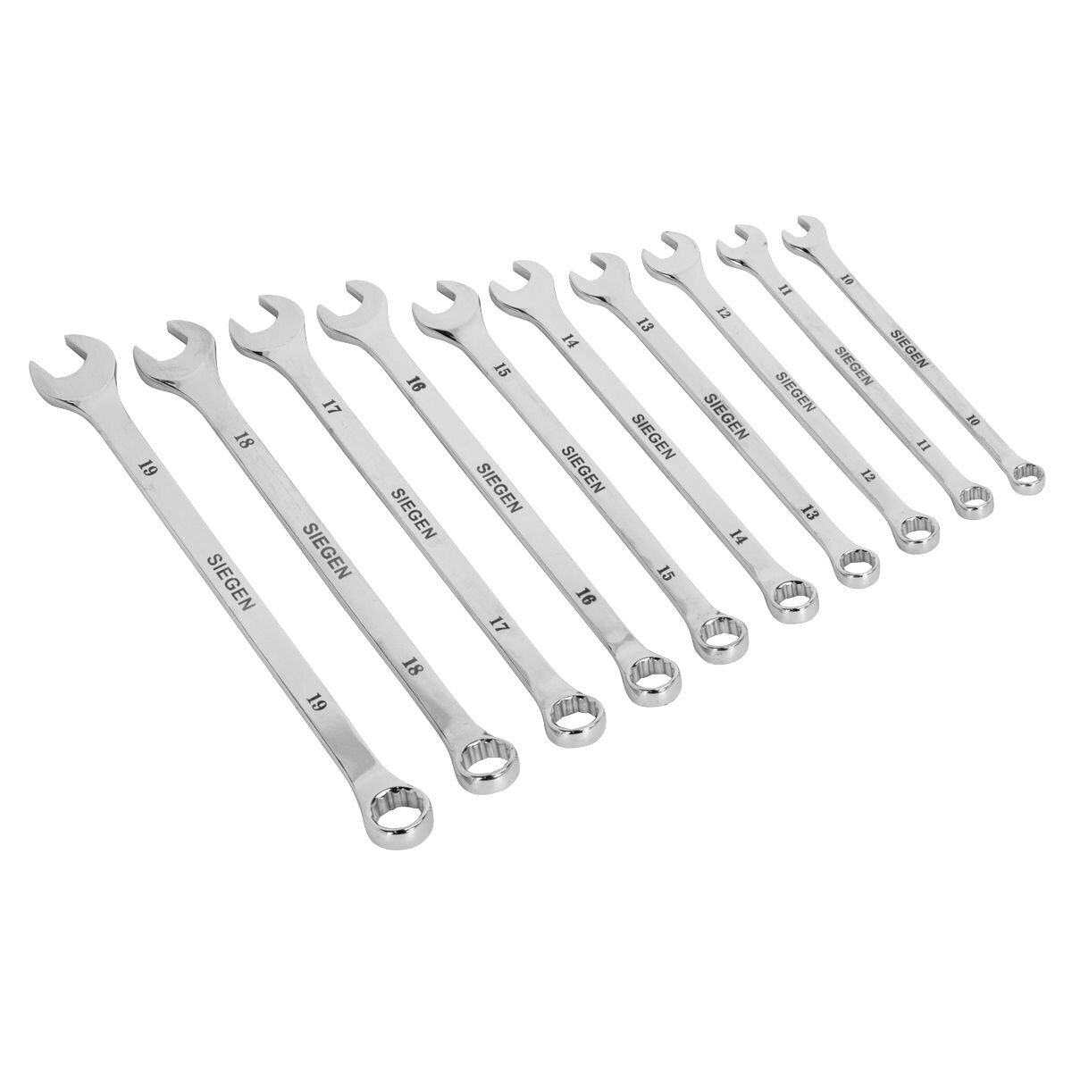 Sealey Siegen Extra-Long Combination Spanner Set 10pc - Image 2