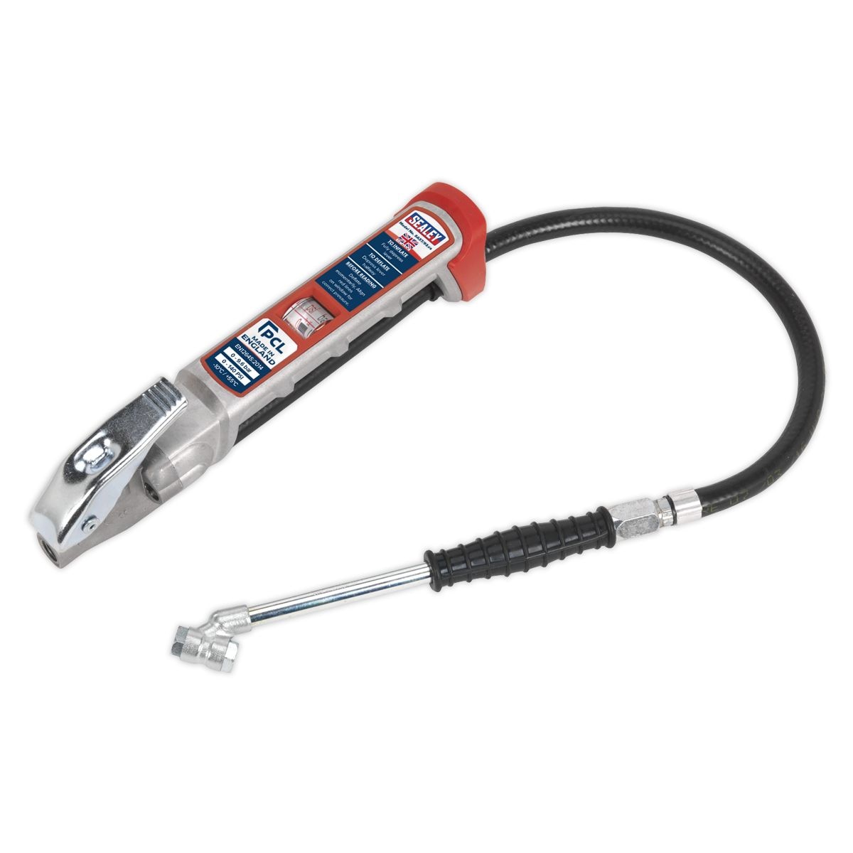 Sealey PCL Professional Tyre Inflator with Twin Push-On Connector - Image 1
