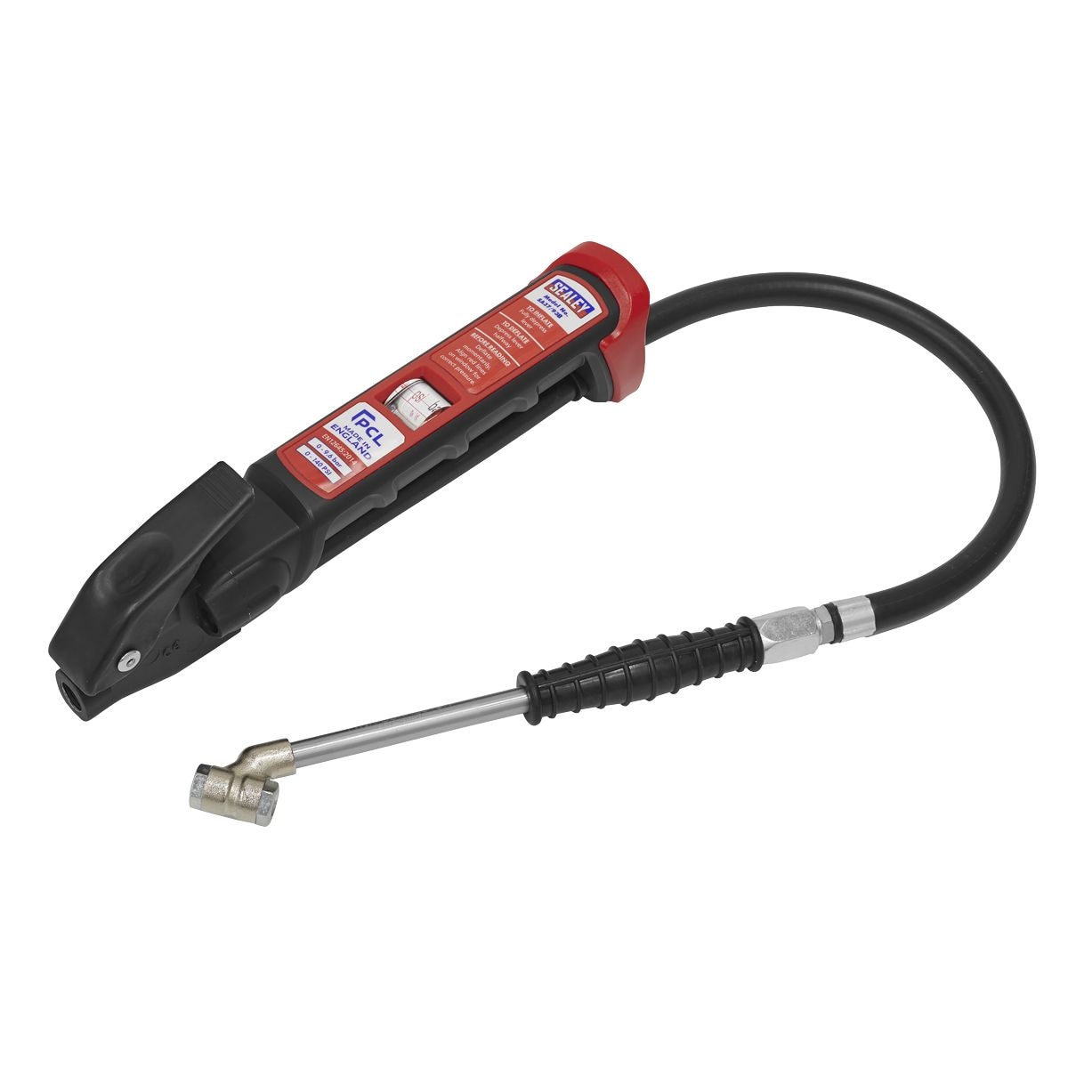 Sealey PCL Anodised Tyre Inflator with Twin Push-On Connector - Image 1