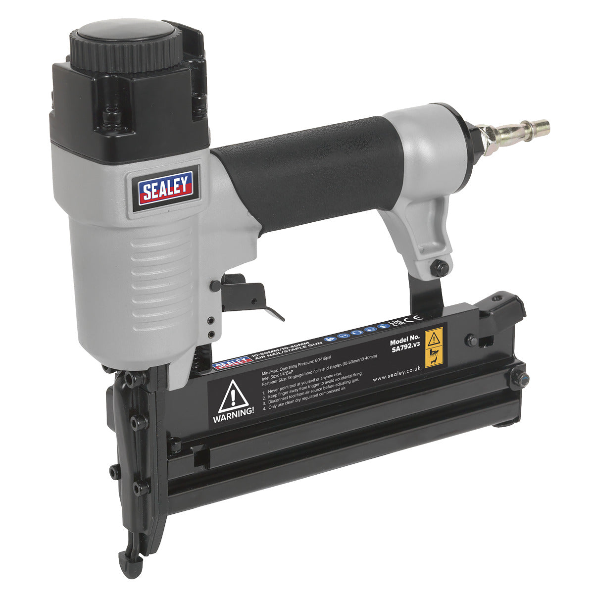 Sealey Air Nail/Staple Gun 10-50mm/10-40mm Capacity SA792