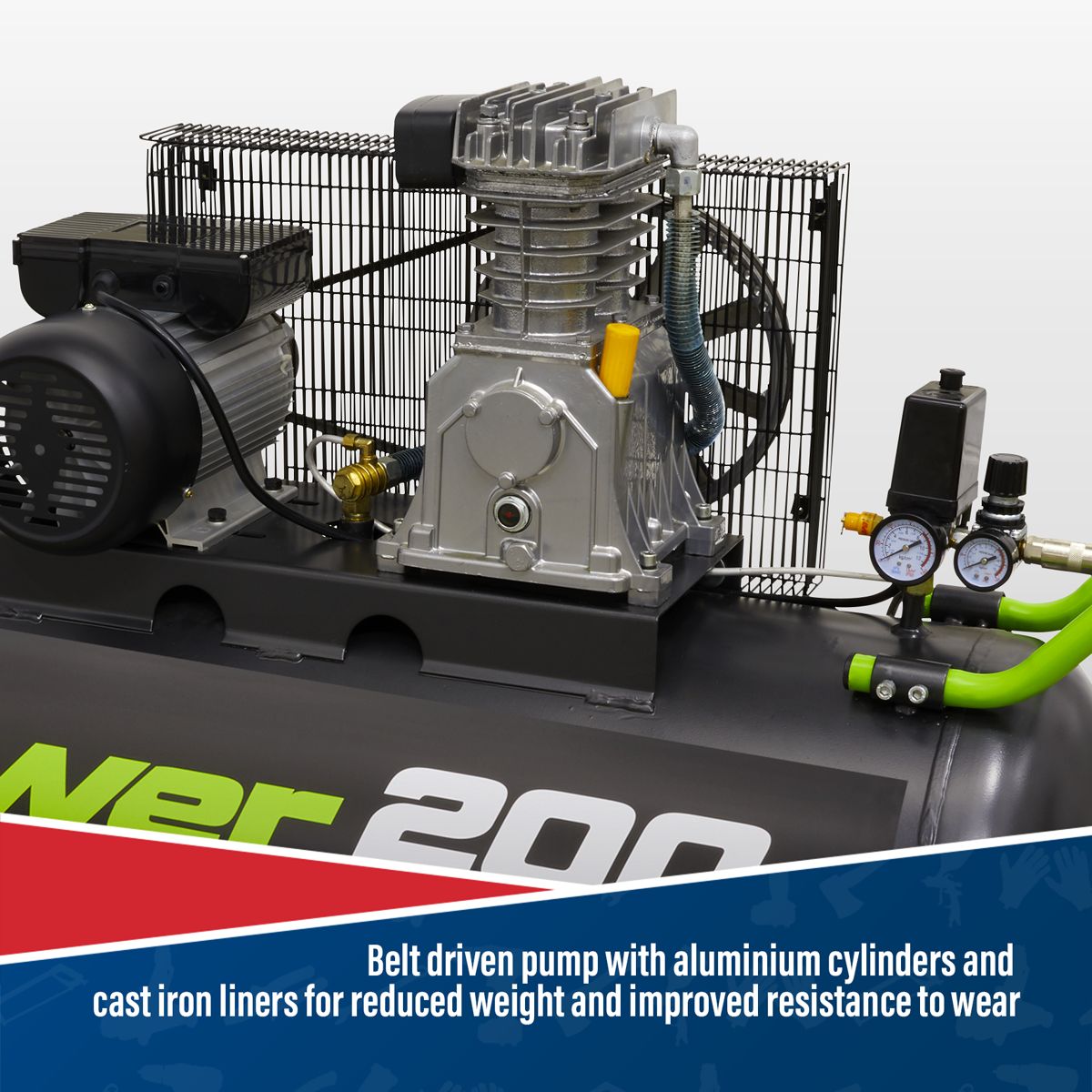 Sealey 200L Belt Drive Air Compressor 3hp - Image 3