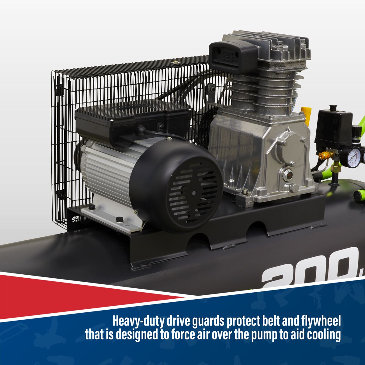Sealey 200L Belt Drive Air Compressor 3hp - Image 4