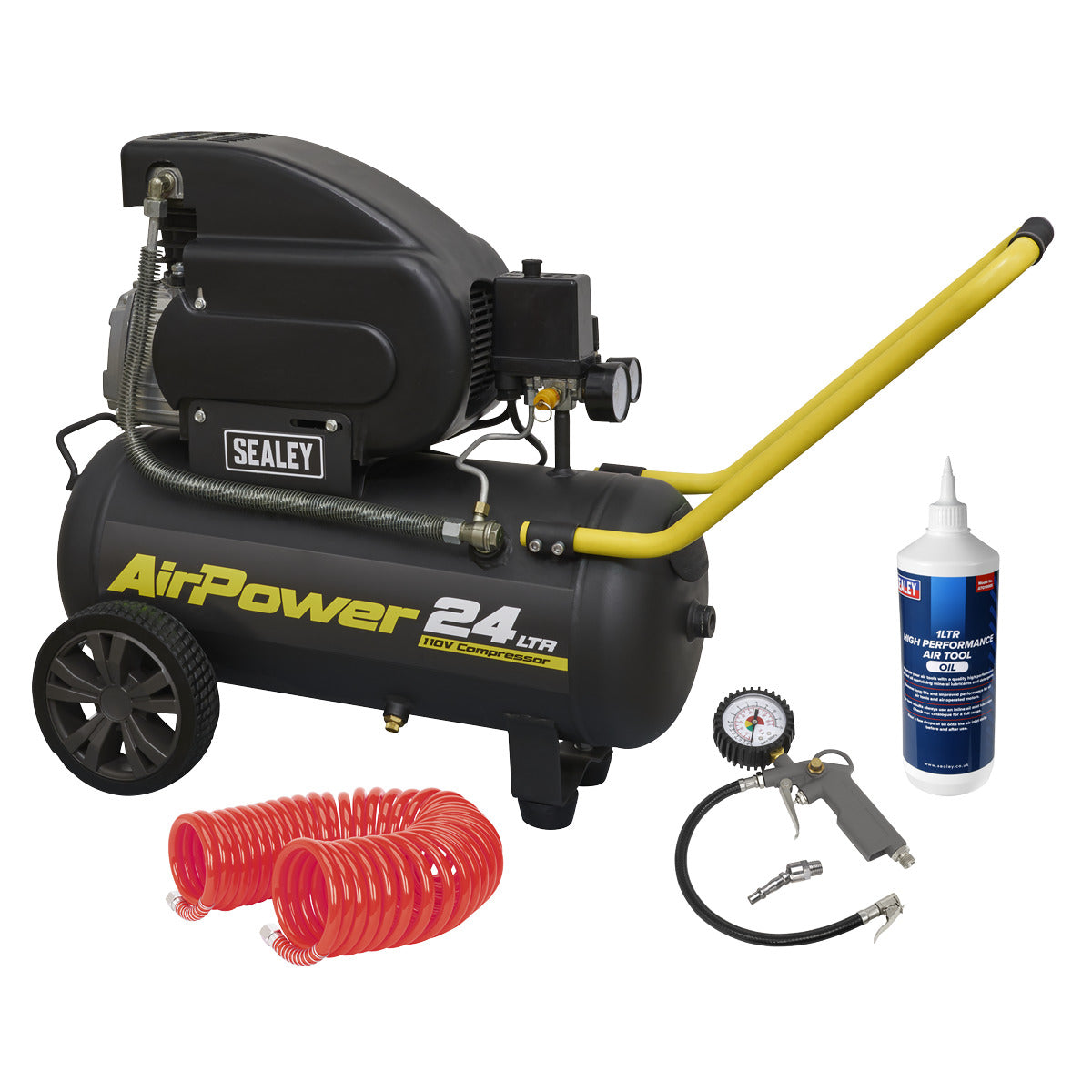 Sealey 24L Direct Drive Air Compressor Combo 2hp 110V SAC2420E110VSC