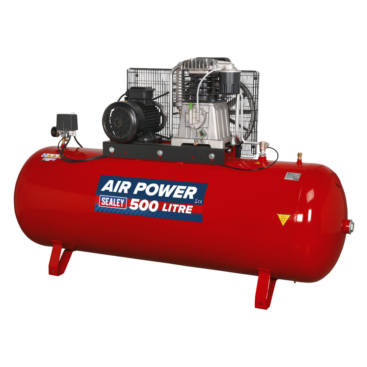 Sealey 500L Belt Drive Air Compressor with Cast Cylinders 7.5hp 2-Stage SAC55075B