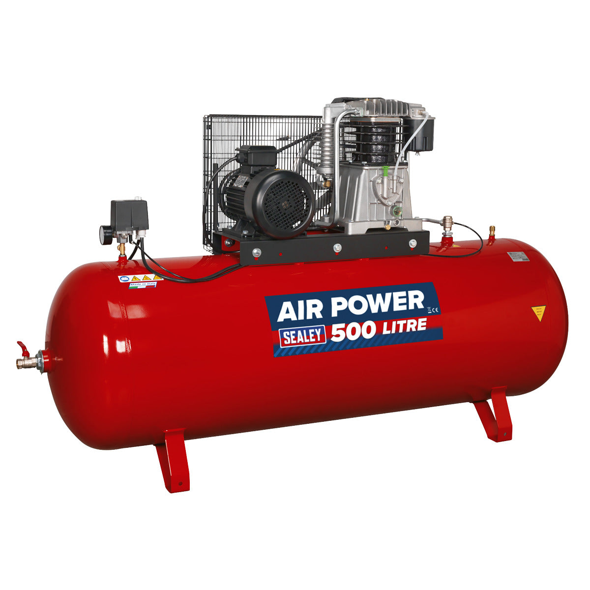 Sealey 500L Belt Drive Air Compressor with Cast Cylinders 7.5hp 2-Stage SAC55075B