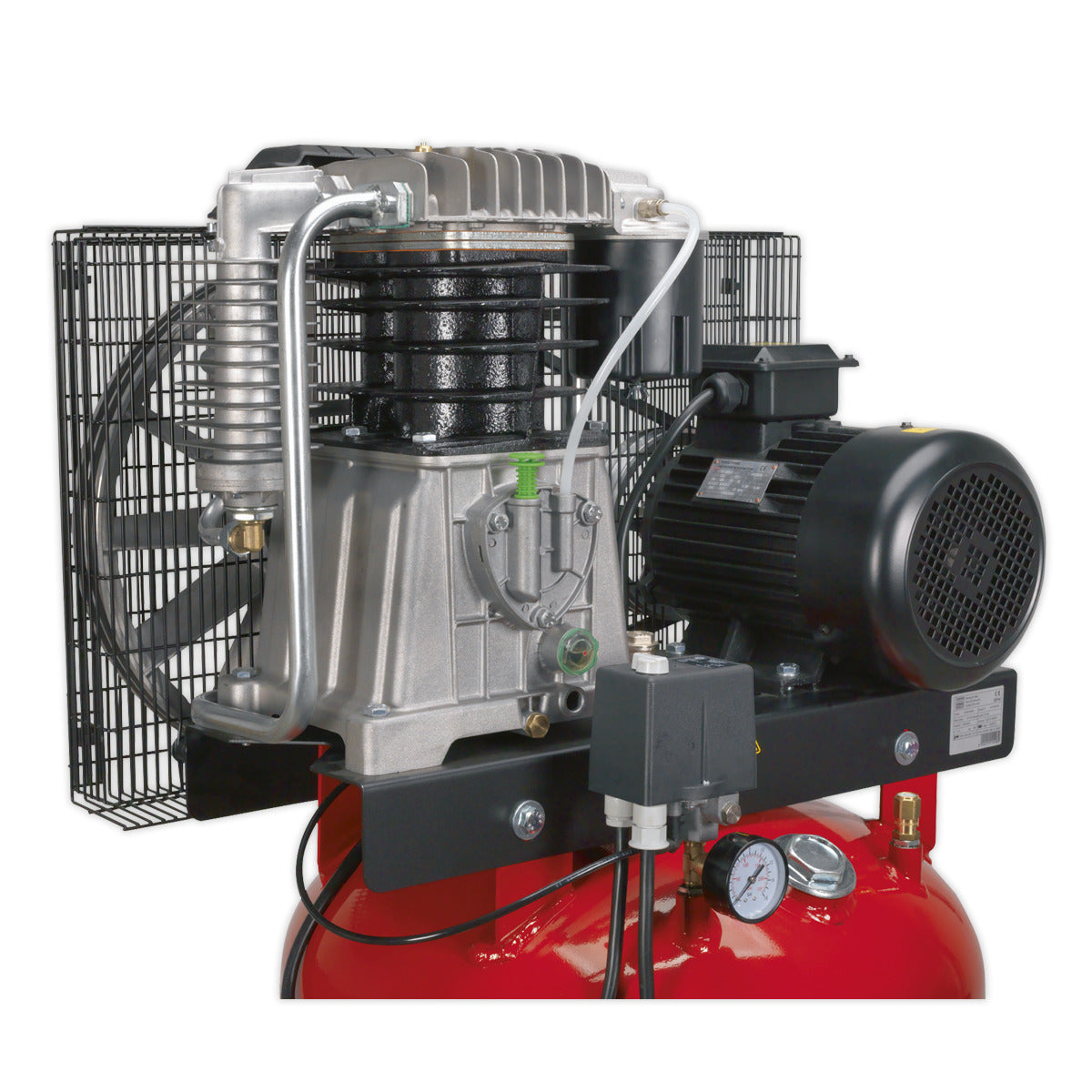 Sealey 270L Vertical Belt Drive Air Compressor with Cast Cylinders 7.5hp 2-Stage SACV52775B