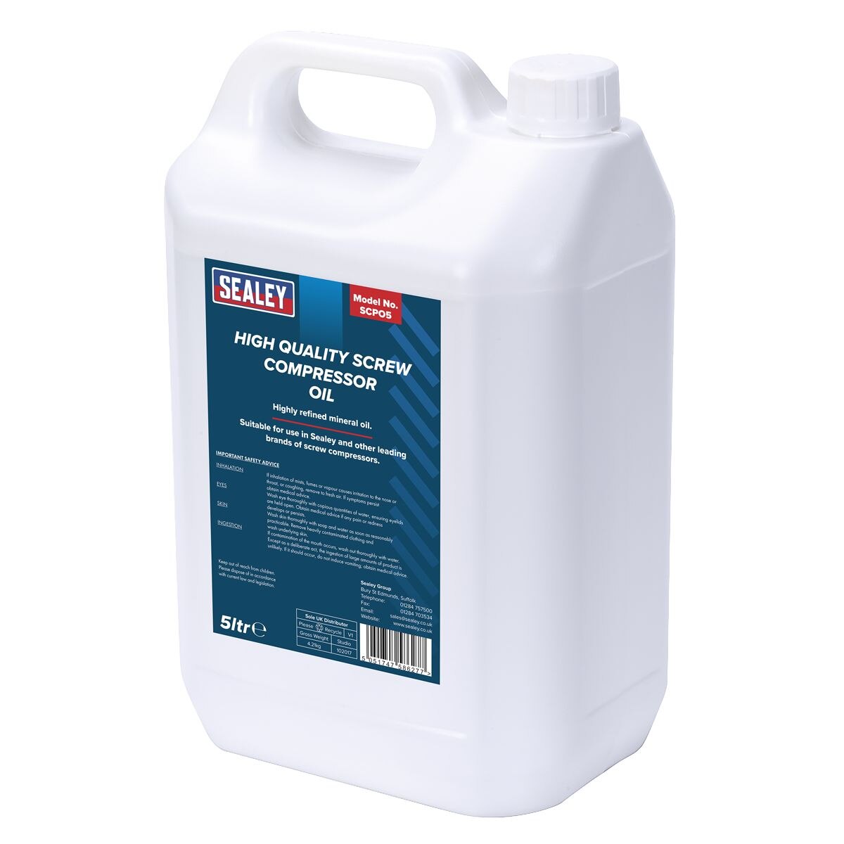 Sealey Screw Compressor Oil 5L - Image 2