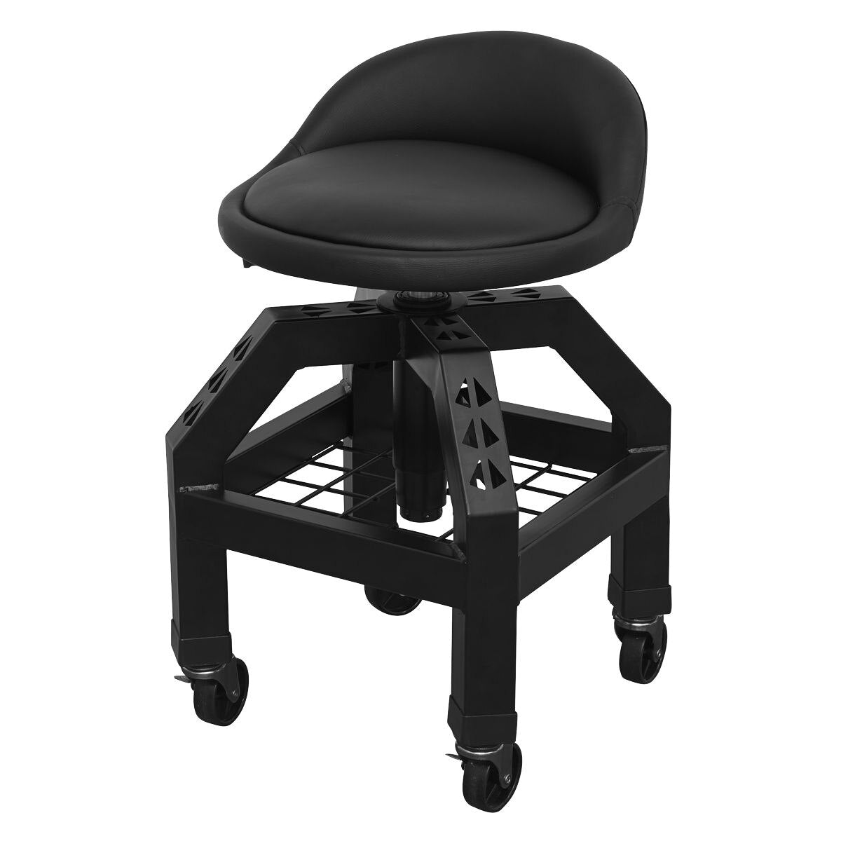 Sealey Premier Industrial Pneumatic Creeper Stool with Adjustable Height Swivel Seat & Back Rest - Image 3