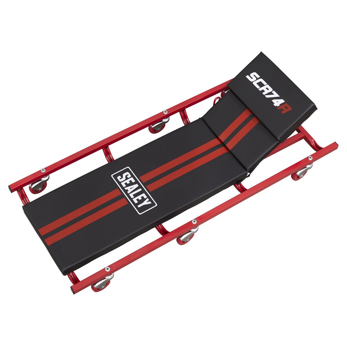 Sealey American-Style Deluxe Creeper with Steel Frame, 6 Wheels & Adjustable Headrest 40" - Image 4