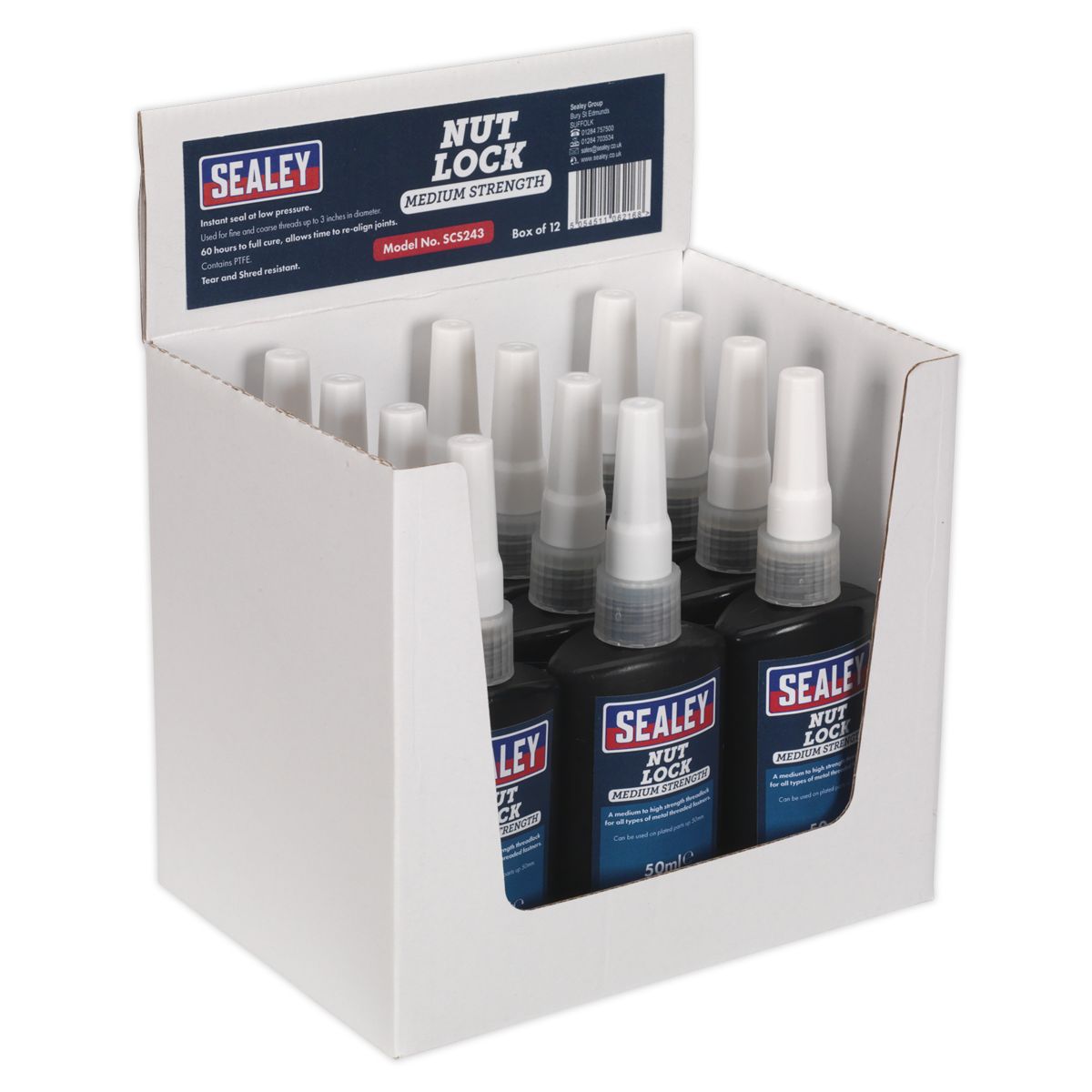 Sealey Medium Strength Nut Lock 50ml - Pack of 12 - Image 1