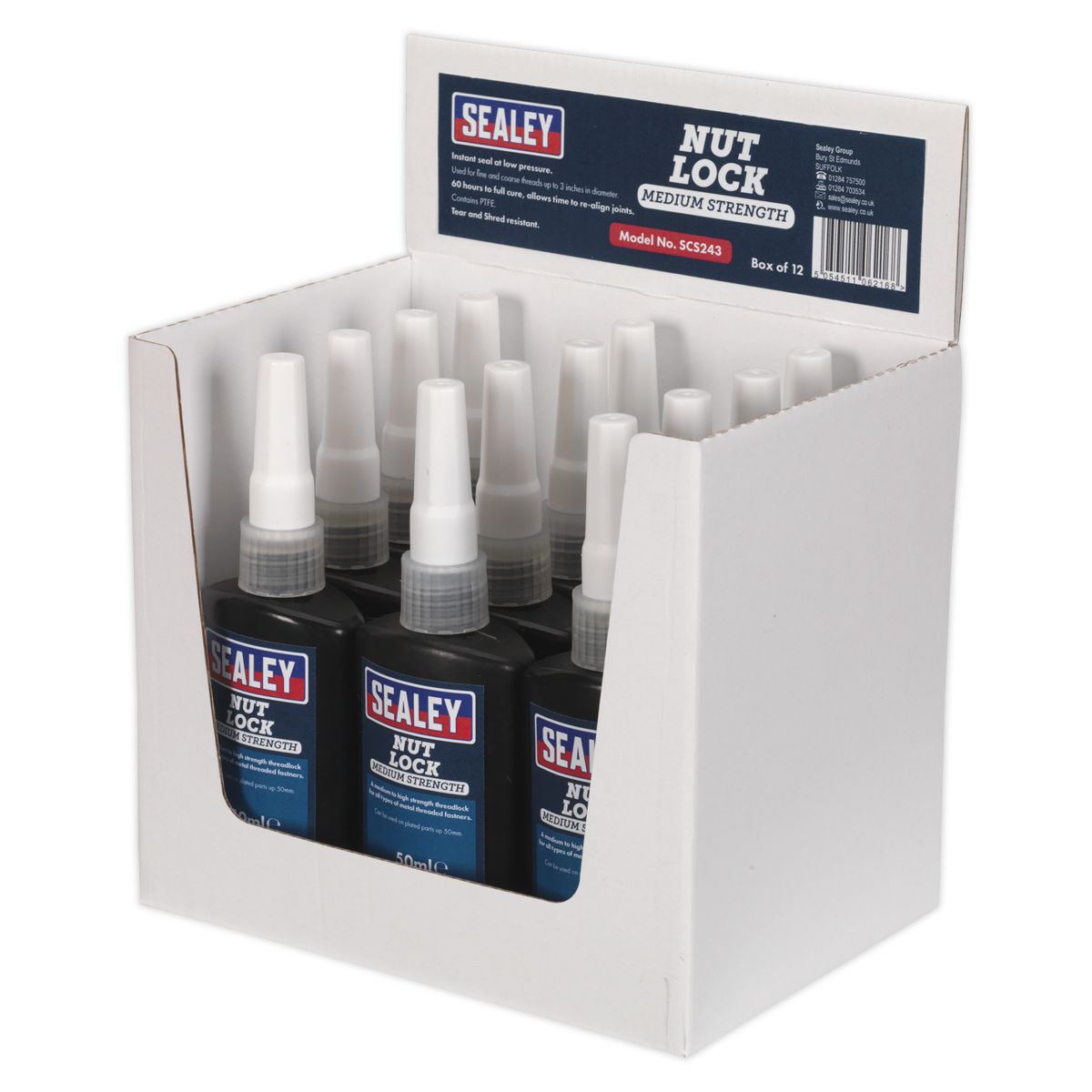 Sealey Medium Strength Nut Lock 50ml - Pack of 12 - Image 2