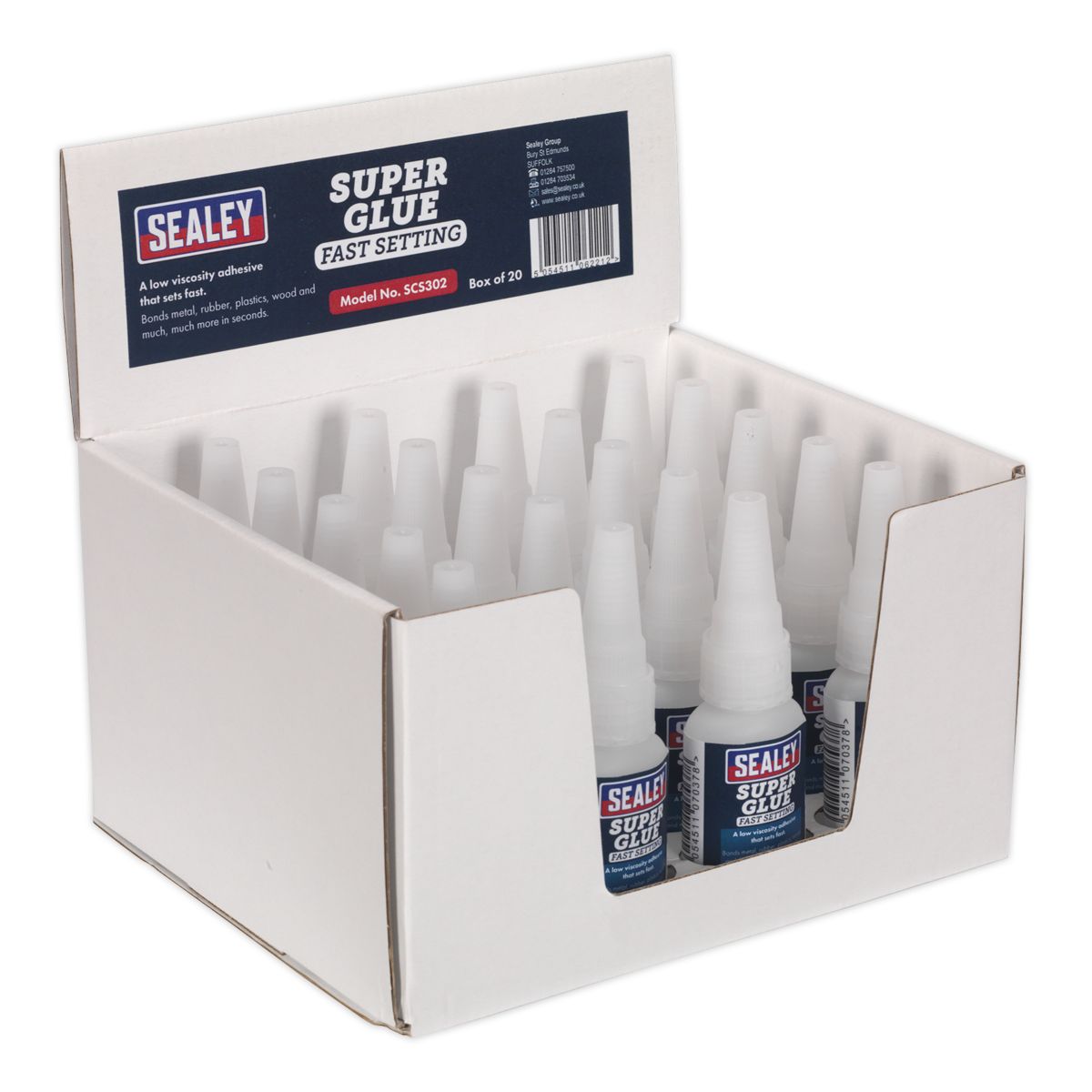 Sealey Fast Setting Super Glue 20g - Pack of 20 - Image 1