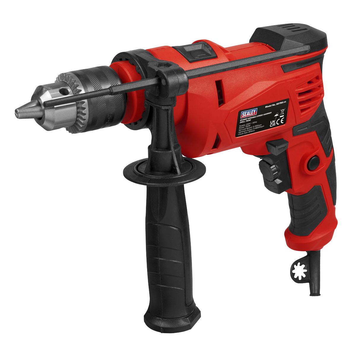 Sealey 13mm Variable Speed Hammer Drill 750W/230V - Image 1