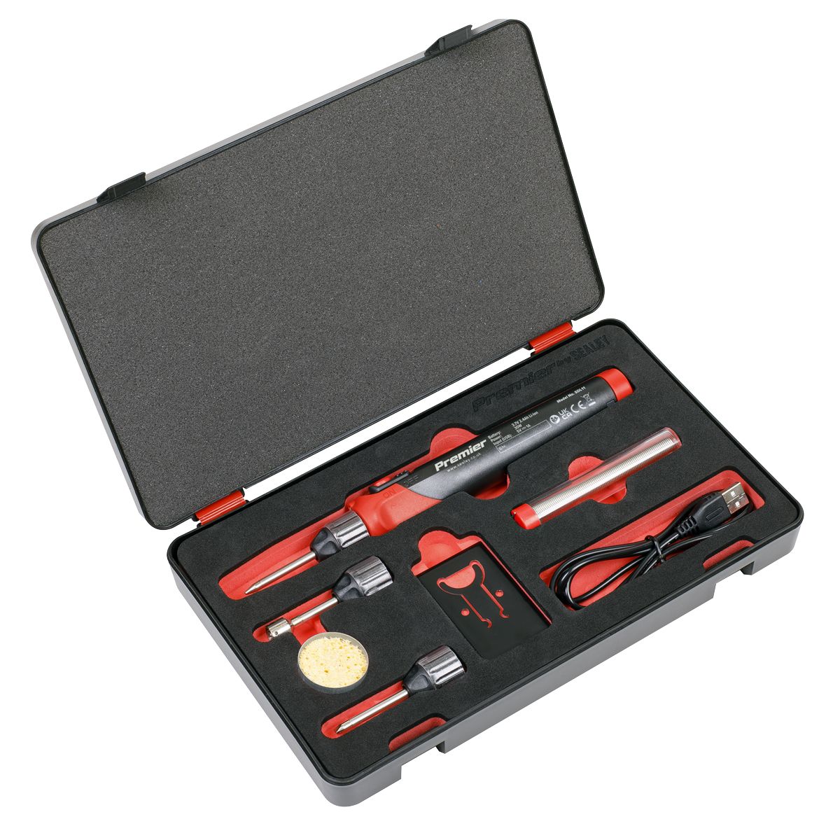 Sealey Premier Rechargeable Soldering Iron Kit 30W - Image 1