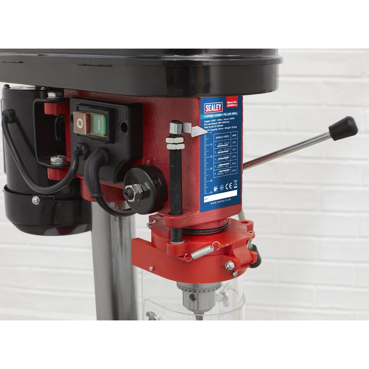 Sealey Bench Mounting Pillar Drill 5-Speed 350W/230V - Image 3