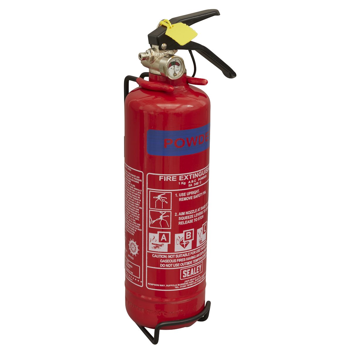 Sealey Dry Powder Fire Extinguisher 1kg - Image 1
