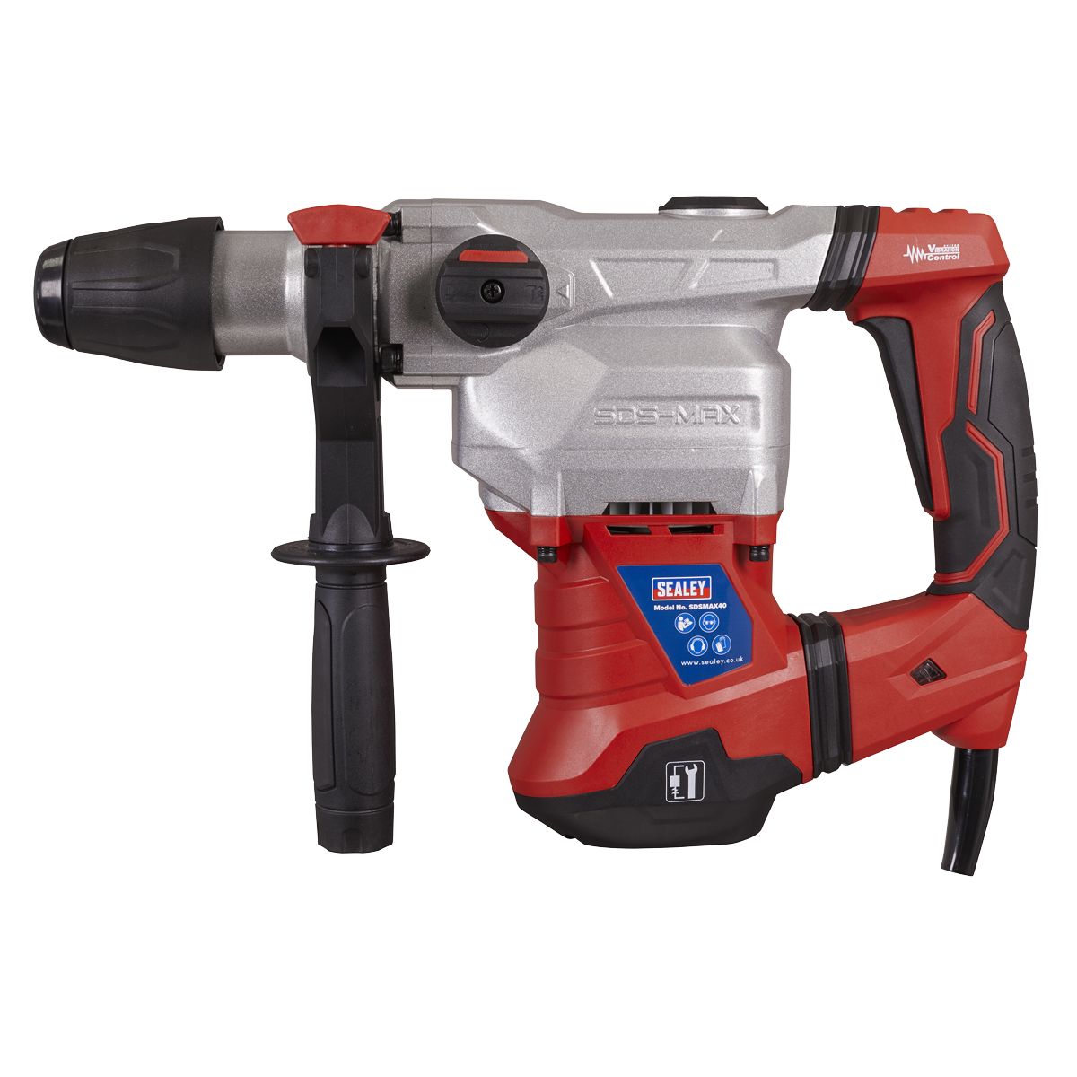 Sealey 40mm SDS MAX Rotary Hammer Drill 1500W/230V - Image 3