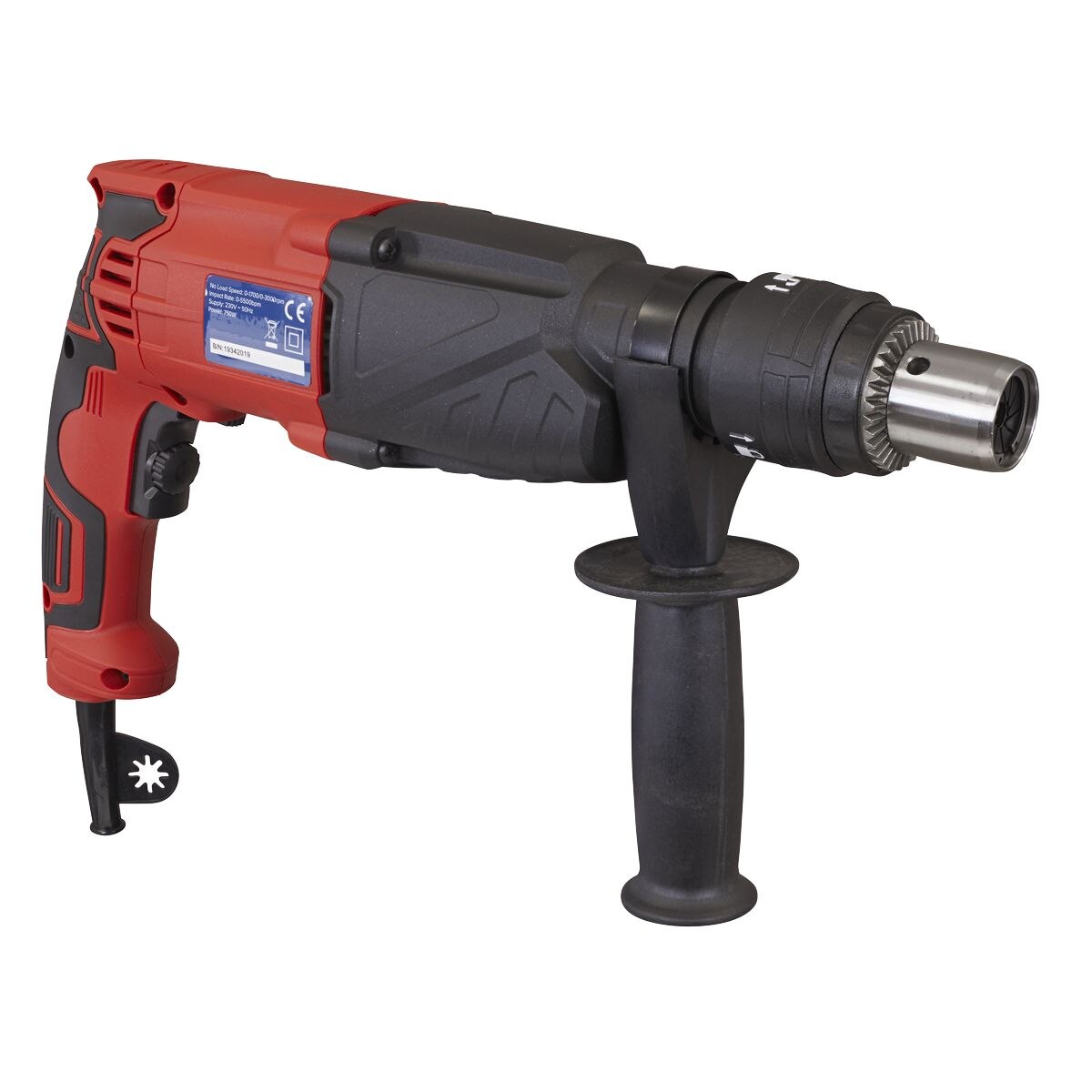 Sealey 18mm SDS Plus Rotary Hammer Drill 750W/230V - Image 3
