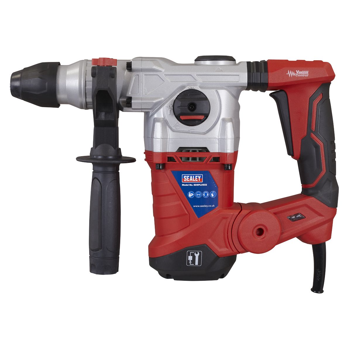 Sealey 32mm SDS Plus Rotary Hammer Drill 1500W/230V - Image 3
