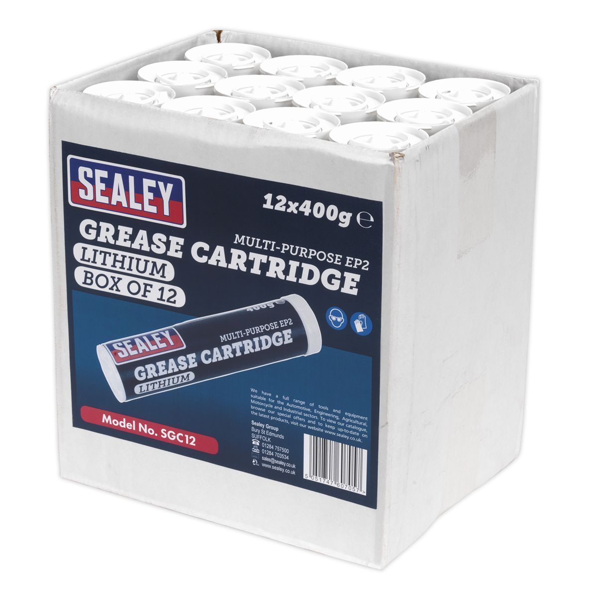 Sealey EP2 Lithium Grease Cartridge 400g - Pack of 12 - Image 3