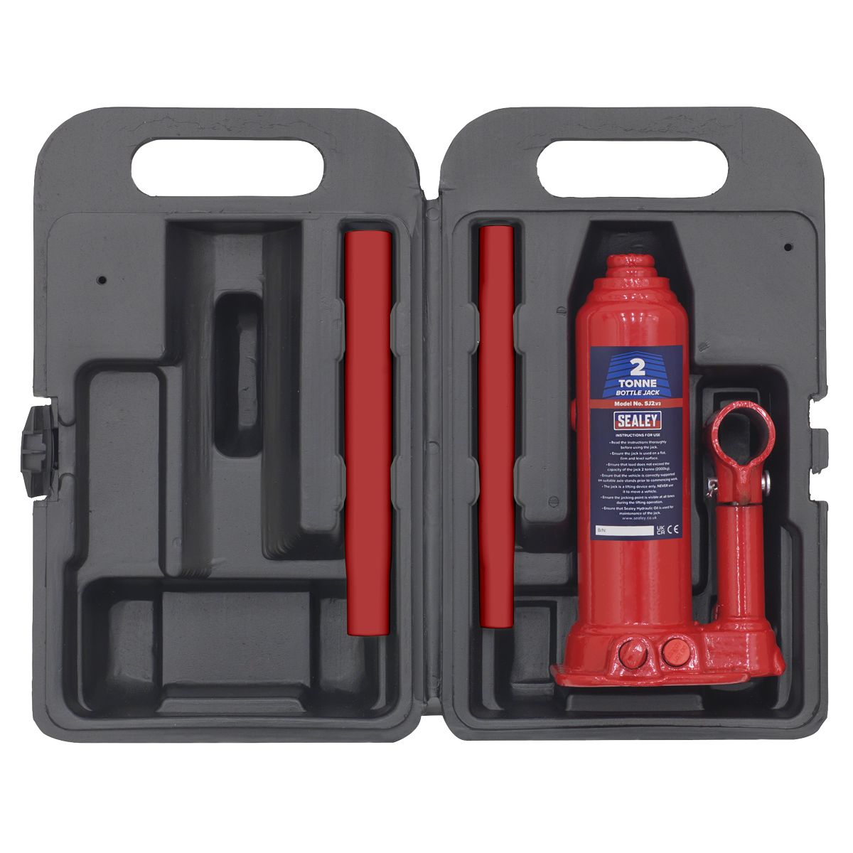 Sealey Bottle Jack 2 Tonne with Storage Case - Image 3