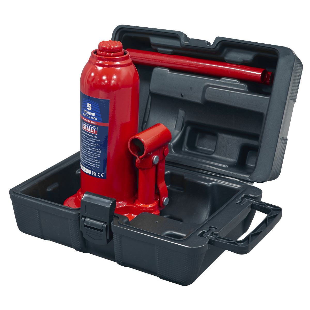 Sealey Bottle Jack 5 Tonne with Storage Case - Image 2