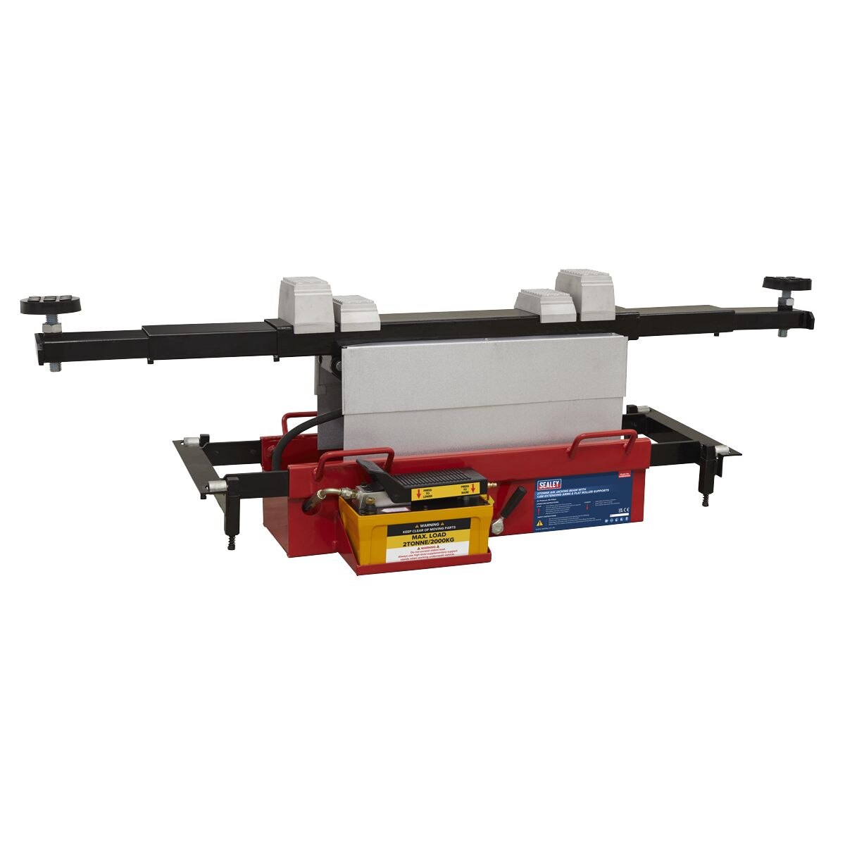 Sealey Air Jacking Beam 2 Tonne with Arm Extenders & Flat Roller Supports - Image 7