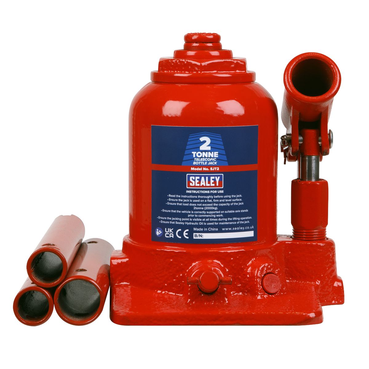 Sealey Telescopic Bottle Jack 2 Tonne - Image 2