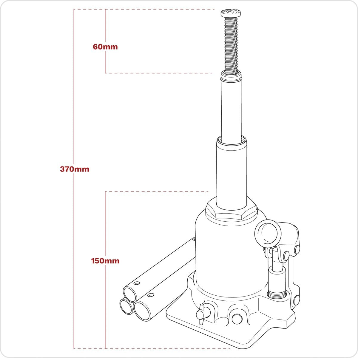 Sealey Telescopic Bottle Jack 2 Tonne - Image 6