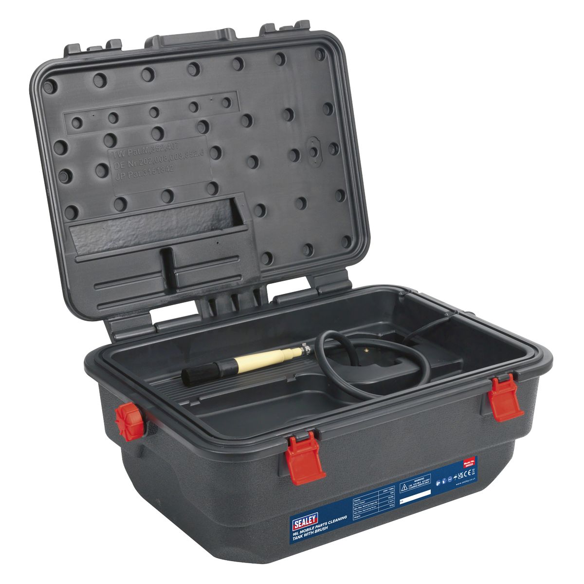 Sealey Mobile Parts Cleaning Tank with Brush 16L - Image 1