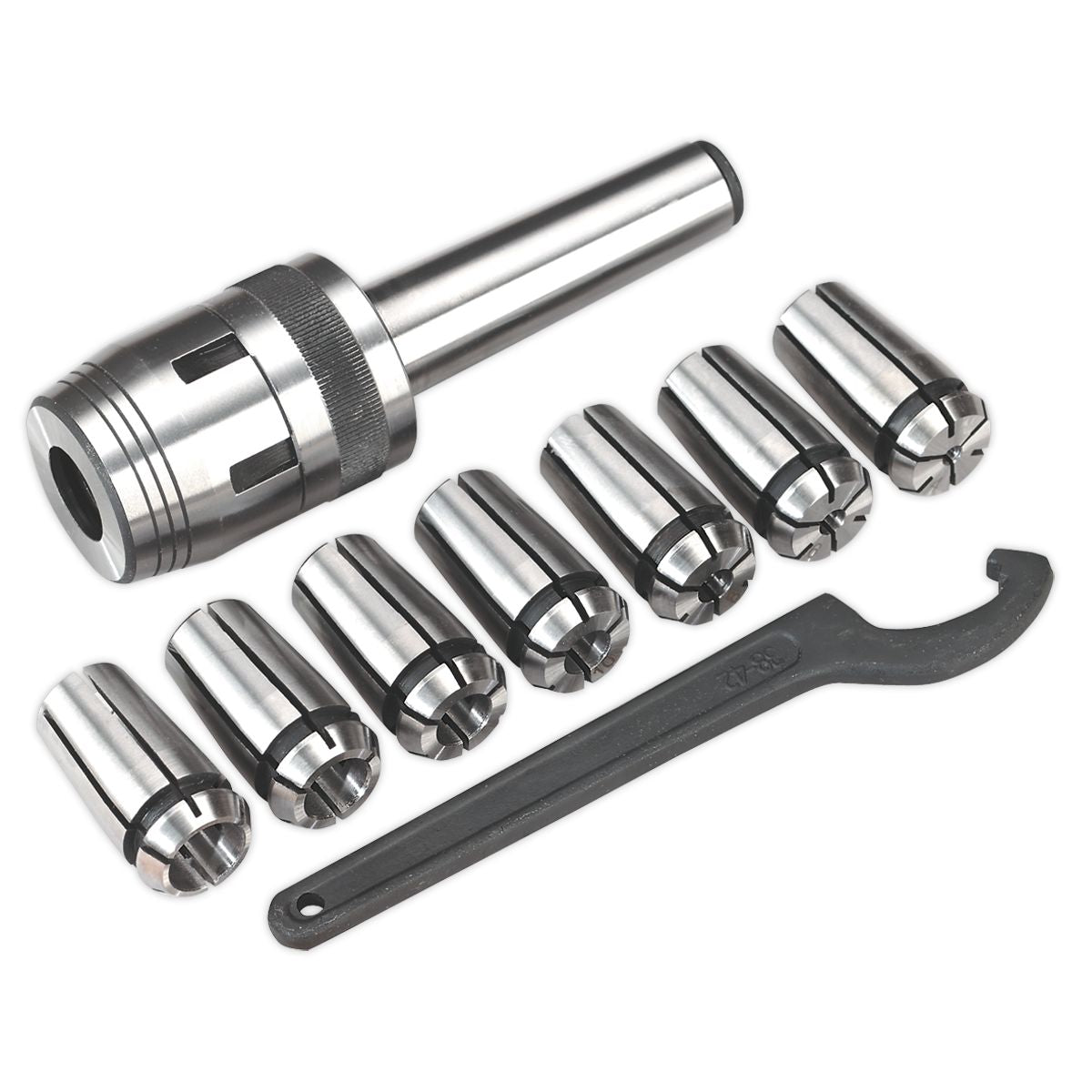 Sealey Mill Chuck Set MT3-M12 4-16mm - Image 1