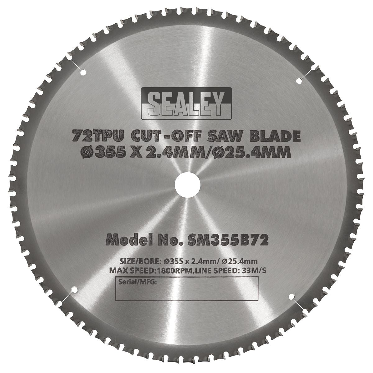 Sealey 72tpu Cut-Off Saw Blade √ò355 x 2.4mm/√ò25.4mm - Image 2