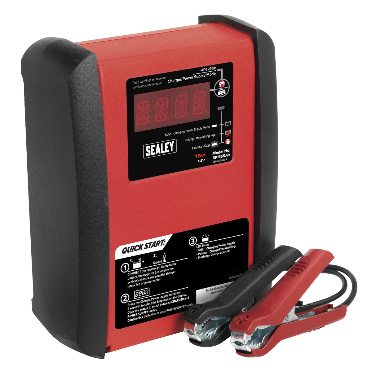 Sealey 12V Intelligent Speed Charge Battery Charger/Maintainer 15A SPI15S