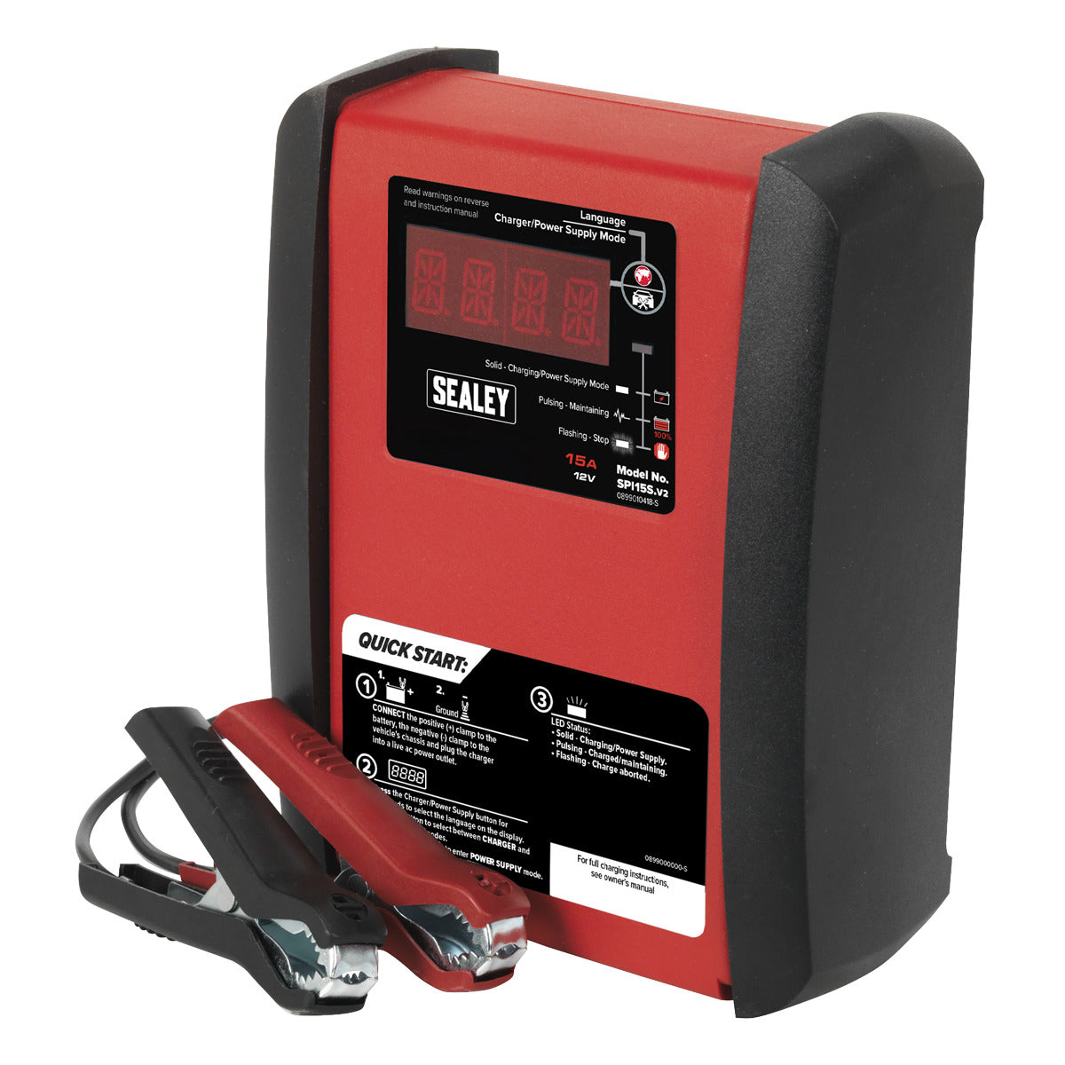 Sealey 12V Intelligent Speed Charge Battery Charger/Maintainer 15A SPI15S