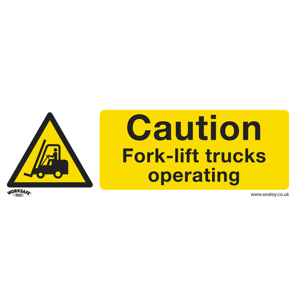 Worksafe Caution Fork-Lift Trucks Safety Sign, Rigid Plastic - Pack of 10 SS44P10