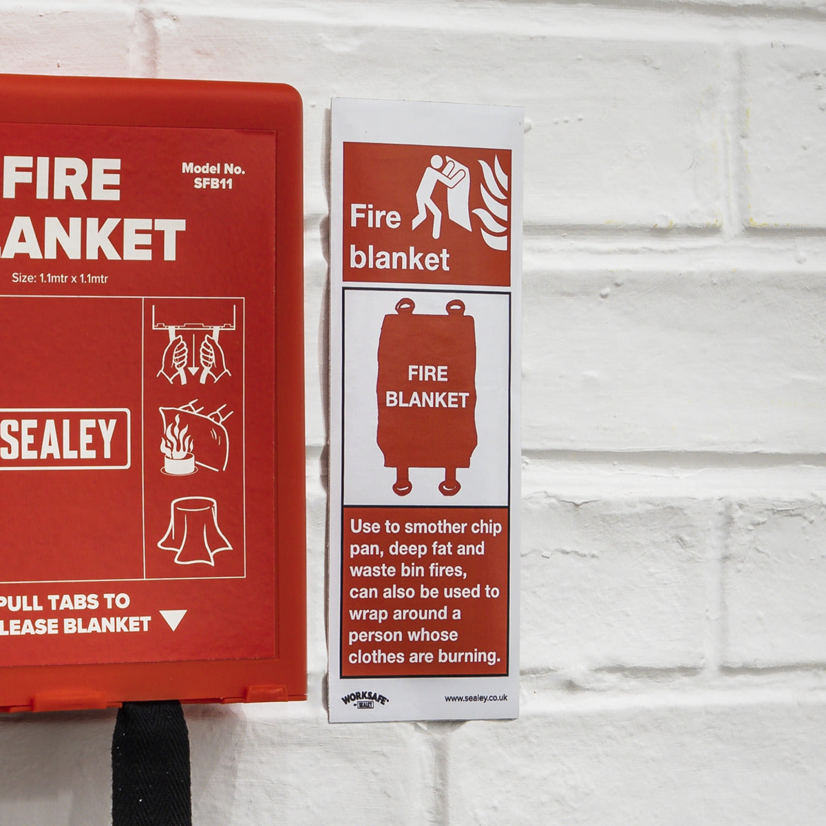 Worksafe Fire Blanket, Rigid Plastic Safety Sign - Pack of 10 SS53P10