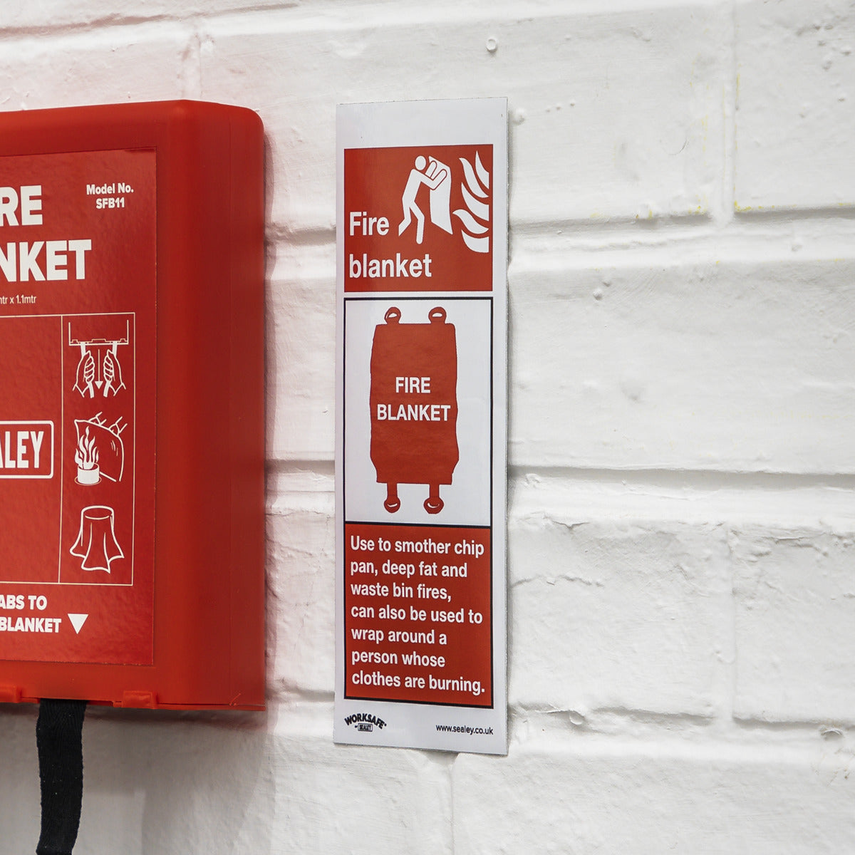 Worksafe Fire Blanket, Rigid Plastic Safety Sign - Pack of 10 SS53P10