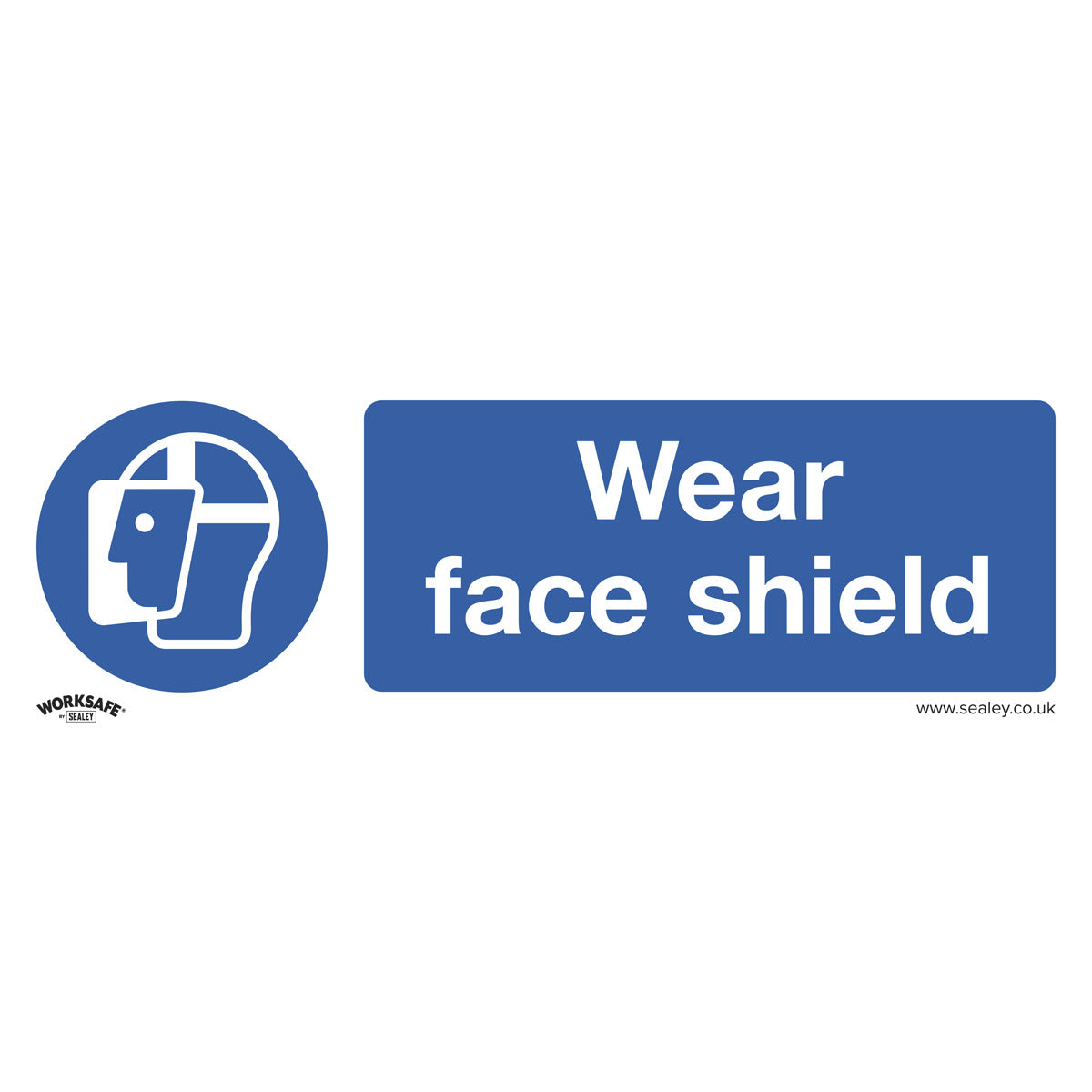 Worksafe Wear Face Shield Safety Sign, Rigid Plastic - Pack of 10 SS55P10