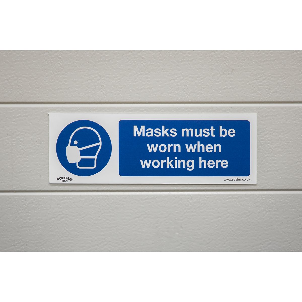 Sealey Worksafe Masks Must Be Worn Safety Sign, Rigid Plastic - Pack of 10 - Image 5